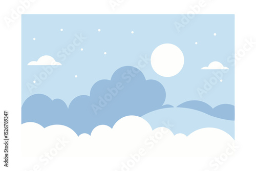 Calm Morning Sky Peaceful Dawn Horizon with Soft Hues and Gentle Light vector art illustration