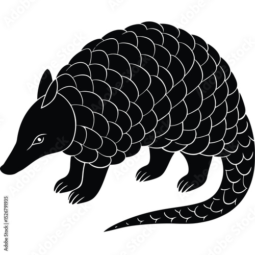 Scaly pangolin silhouette wildlife animal design