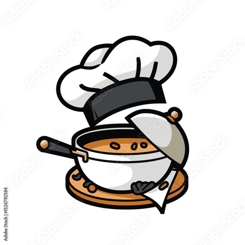  vector icons cooking food chef hat include a pizza slice, a sushi roll, spaghetti and meatballs, a curry bowl burger , fish