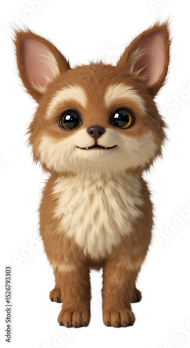Adorable Cartoon Chihuahua Illustration on Black Background png isolated transparent background