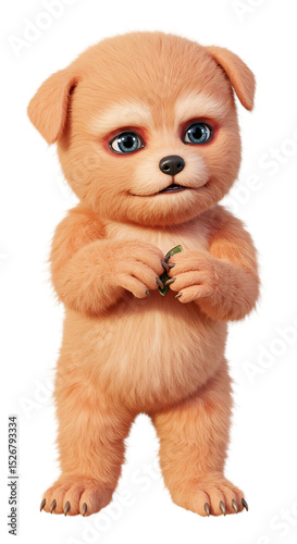 Cute Animated Puppy Character on Transparent Background png isolated transparent background