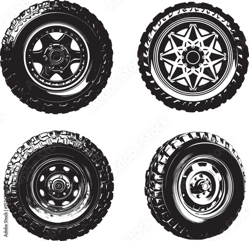 Tire with Wheel SVG