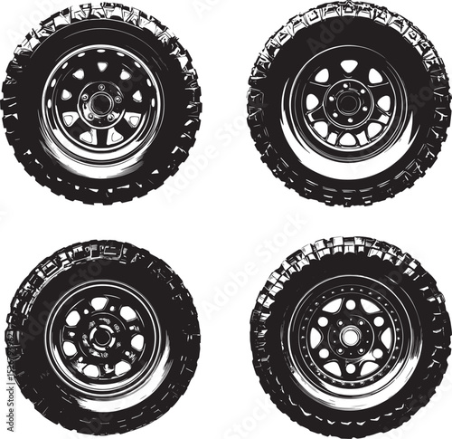 Tire with Wheel SVG
