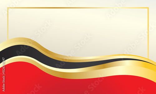 Luxury red gold wave certificate background
