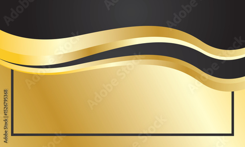 Luxury black gold wave certificate background