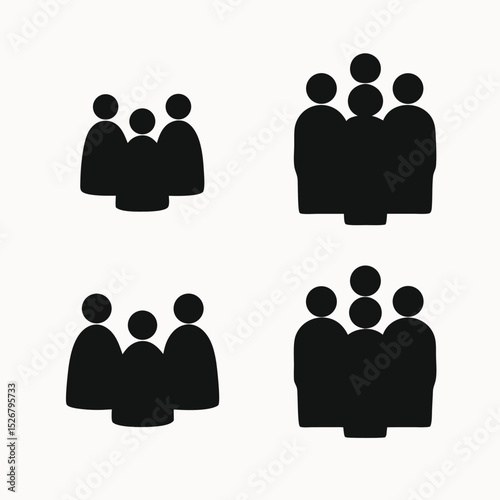 Group Icons People, Team, Community, Collaboration Symbols