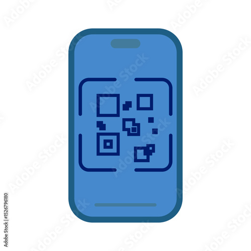 smartphone icon scan barcode, scan qr code, vector illustration, symbol, design logo template picture, for ui or ux isolated on white for mobile app, editable