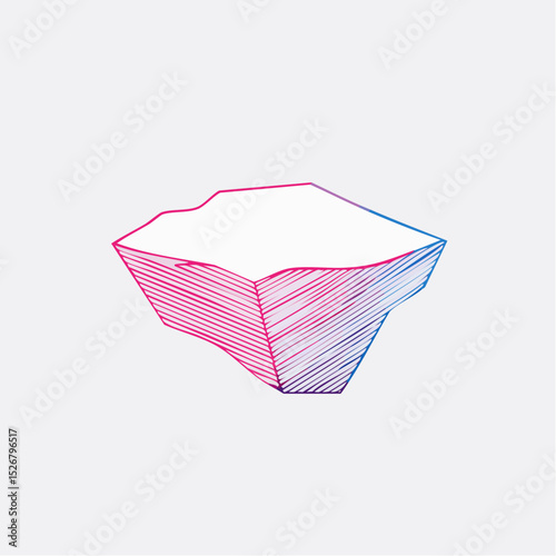 Abstract Geometric Shape with Pink and Blue Gradient