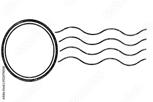 Postage stamp cancellation seal imprint icon for mail and delivery.