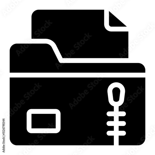zip folder glyph icon