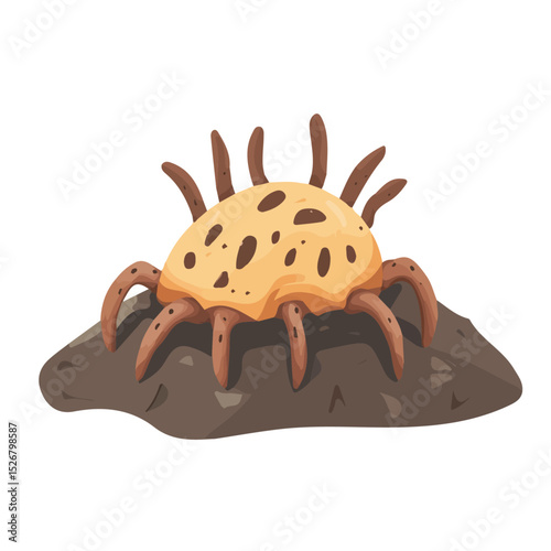 2D flat Troglobites Organisms Adapted To Cave Life vector illustration, isolated on a white background.