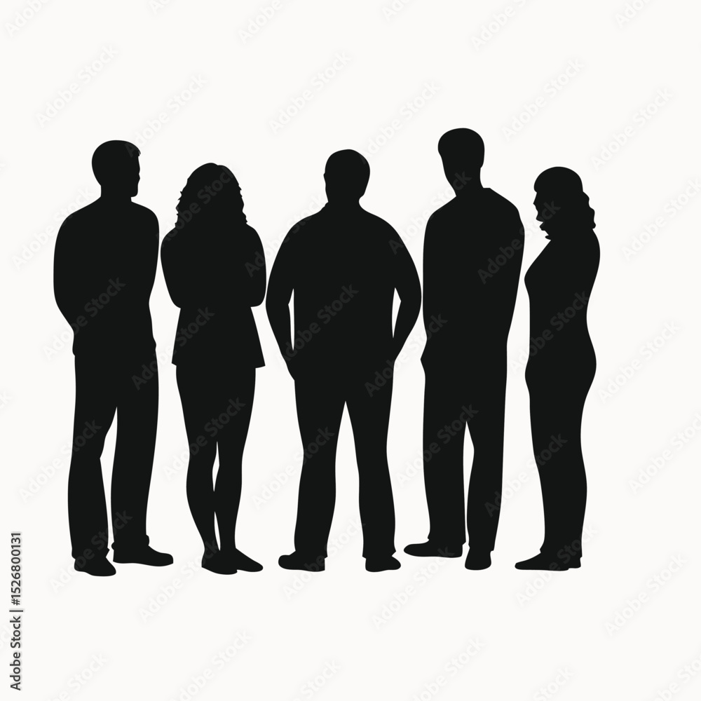 Silhouette of a Diverse Group of People Meeting or Discussing Silhouette of a Diverse Group of People Meeting or Discussing