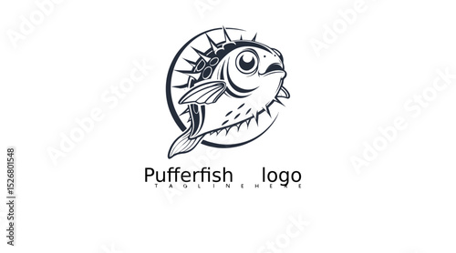 Wallpaper Mural Cute pufferfish logo vector illustration in clean outline style for seafood branding, marine education, aquarium identity, or creative ocean design projects. Editable EPS and SVG formats.

 Torontodigital.ca