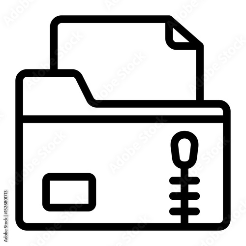 zip folder line icon