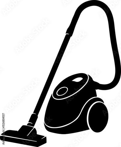 Vacuum cleaner silhouette icon vector flat design.