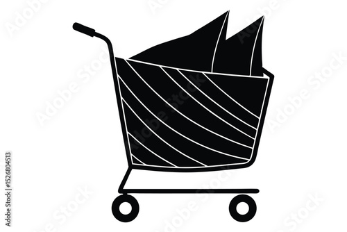 wrapped shopping car vector icon