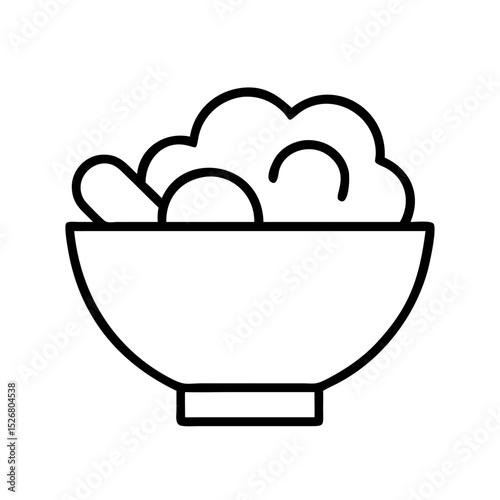 Salad bowl icon illustration filled with fresh ingredients for healthy meal concepts
