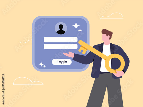 Secure Login and Password Protection Concept Illustration