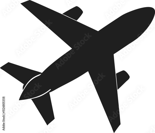 Airplane silhouette sleek aviation design for travel and transportation