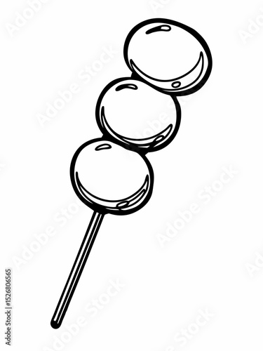 Delicious Three Meatball Skewer Illustration