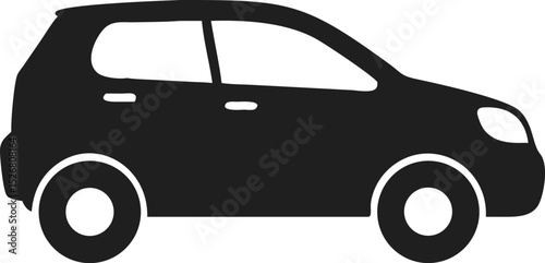 Hatchback car silhouette compact urban vehicle with sleek design and rear door