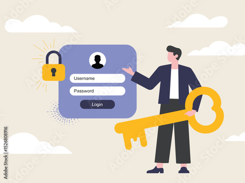 Secure Login and Password Protection Concept Illustration