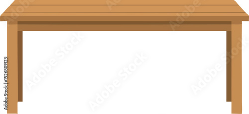 Wooden rectangular table with simple design and brown color for home or office use vector illustration 