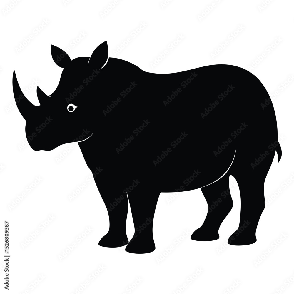 Fototapeta premium Black silhouette rhino african wildlife animal