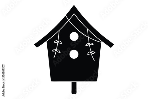 birdhouse with lights vector icon
