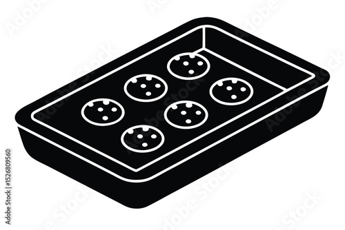 baking tray with cookies vector icon