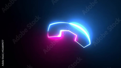 Neon Glowing Phone Icon: A vibrant digital art piece showcasing a stylized phone icon rendered in glowing neon pink and blue hues against a dark background.