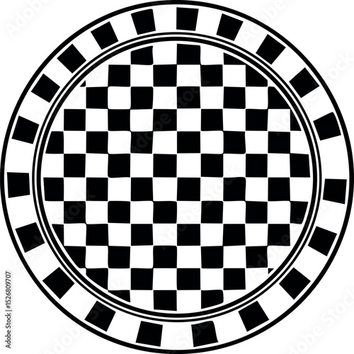 Checkerboard Pattern Silhouette Vector | Geometric Black Vector Art Illustration for Design Use