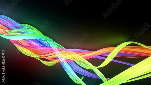 Vibrant Rainbow Swirls: An Abstract Digital Art Piece