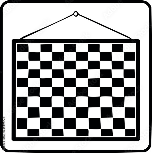 Checkerboard Pattern Silhouette Vector | Geometric Black Vector Art Illustration for Design Use