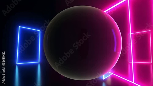 Neon Sphere: Abstract Digital Art