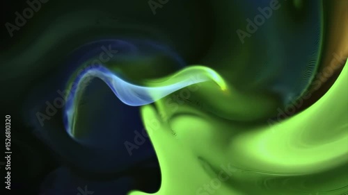 Abstract Swirling Green and Blue Nebula