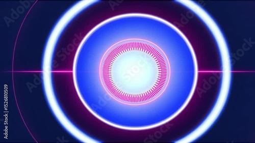 Abstract Neon Circles: Futuristic Technology Design