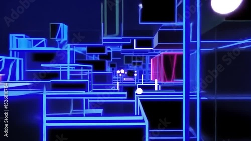 Neon Cityscape: A Digital Labyrinth of Light and Shadow