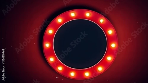 Red Circular Light Frame with Dark Background