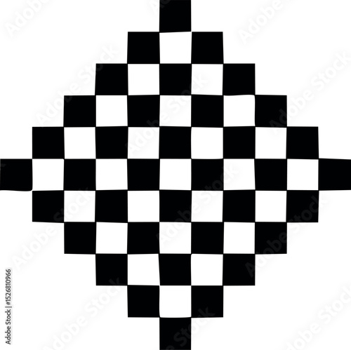Checkerboard Pattern Silhouette Vector | Geometric Black Vector Art Illustration for Design Use