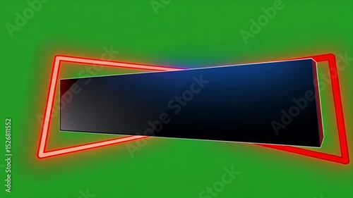 Abstract 3D Neon Sign:  Modern, Futuristic Design with Green Screen Background