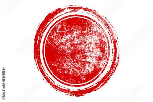 Red stamp mark icon top view on clean white background