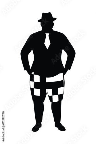 silhouette of full man dressed in a stylish