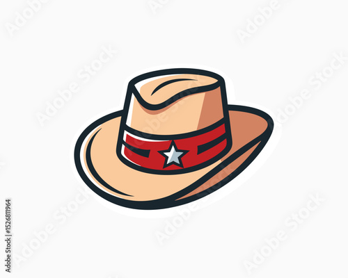 Vintage Cowboy Hat Patch Design – Western Icon Vector
Wild West Cowboy Hat Vintage Logo in Flat Line Style