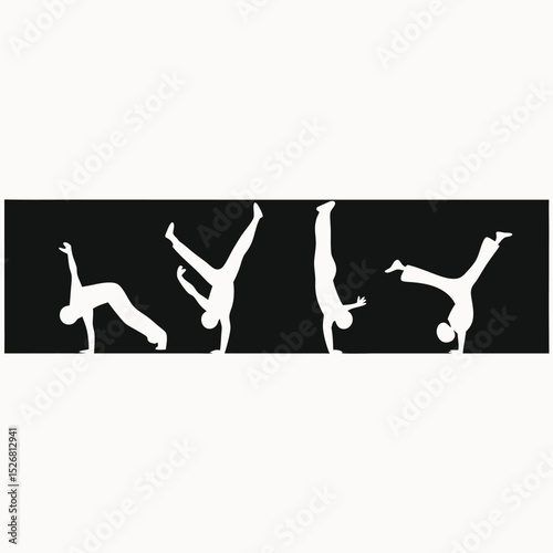 Dynamic Silhouettes A Sequence of Handstand and Yoga Poses