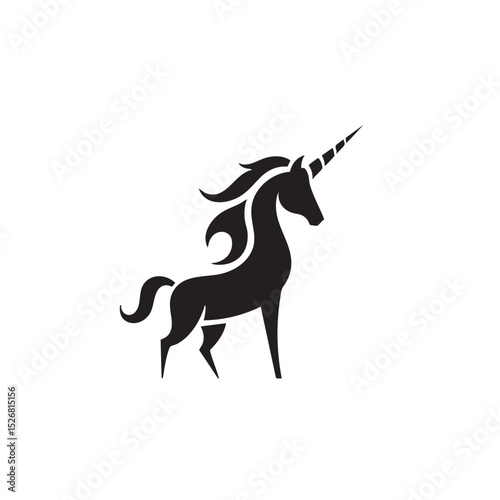 Majestic Unicorn Silhouette Elegant Design Concept photo
