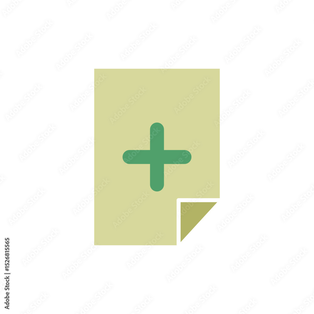 Fototapeta premium Add Document Icon, New Document, Vector Illustration, Symbol, Design Logo Template Pictogram, for UI or UX Isolated on White for Mobile App, Editable