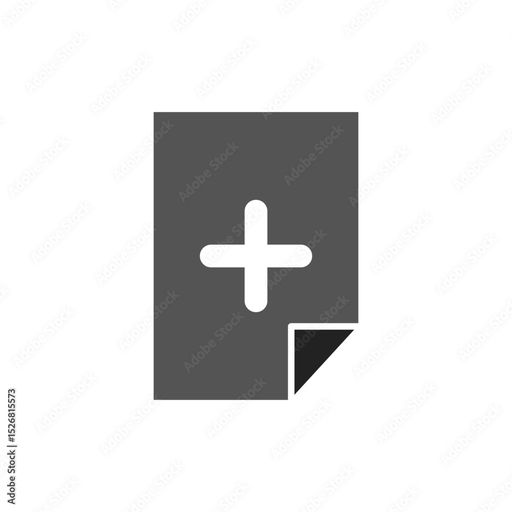 Fototapeta premium Add Document Icon, New Document, Vector Illustration, Symbol, Design Logo Template Pictogram, for UI or UX Isolated on White for Mobile App, Editable