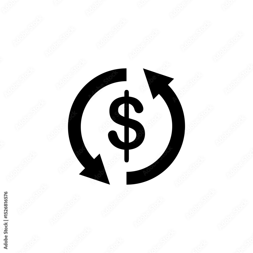 Fototapeta premium money exchange or money transfer icon, financial icon, finance, simple flat force, vector illustration, symbol, design logo template picture, for ui or ux isolated on white for mobile app, editable