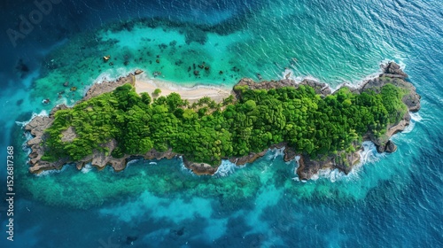 small island in the middle of the sea view from the top of the island
